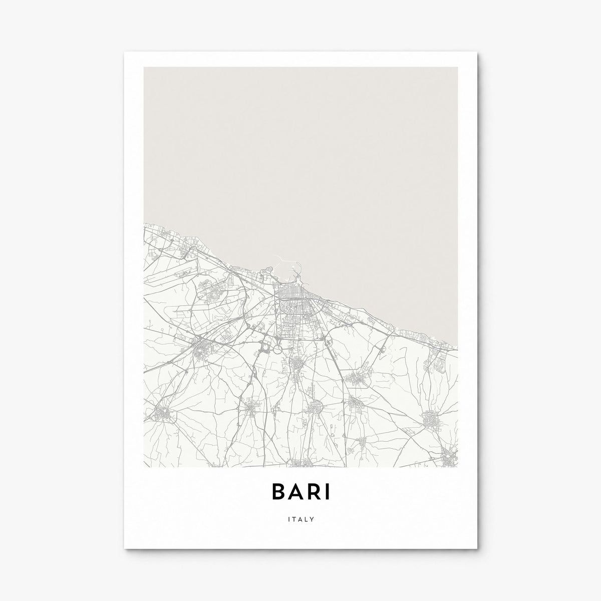 Bari Map Poster, print only (unframed)