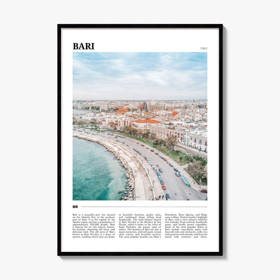 Bari Travel Poster, framed poster mockup