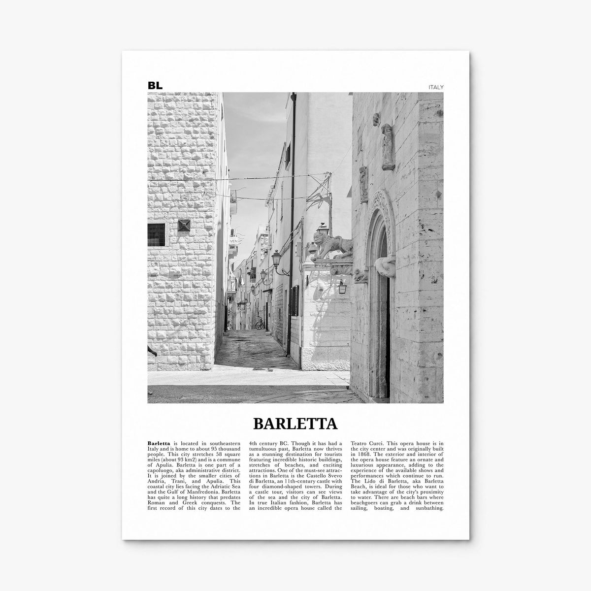 Barletta Newspaper Poster, print only (unframed)