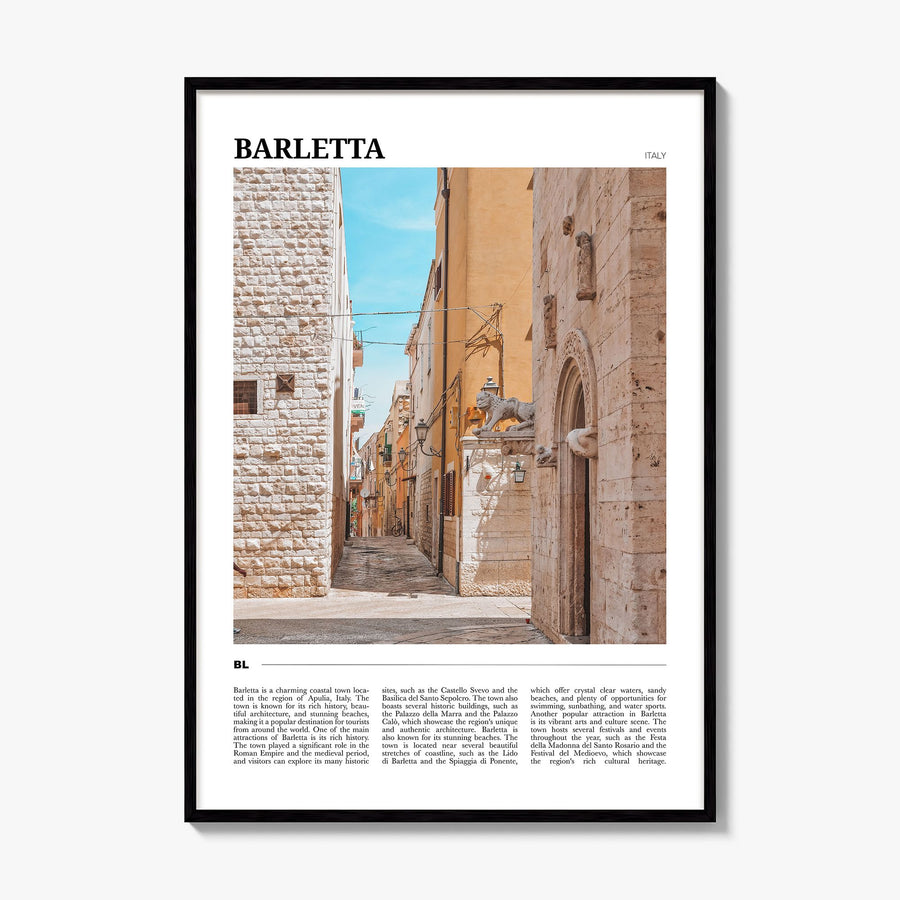 Barletta Travel Poster, framed poster mockup