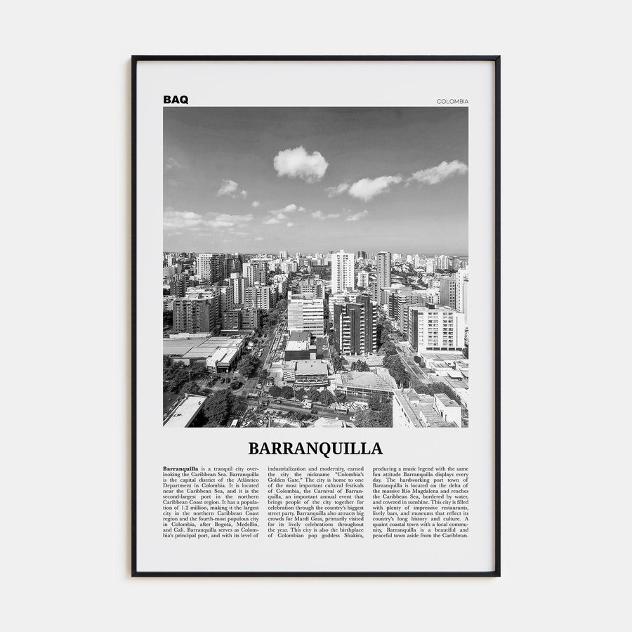 Barranquilla Poster None / 8x12 in Nbourhood Travel B&W Poster