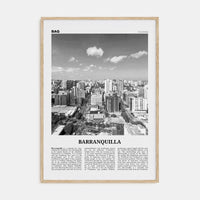 Barranquilla Poster Natural Wood / 8x12 in Nbourhood Travel B&W Poster