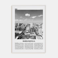 Barranquilla Poster White Wood / 8x12 in Nbourhood Travel B&W Poster