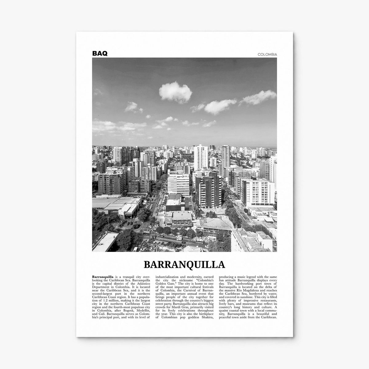 Barranquilla Newspaper Poster, print only (unframed)