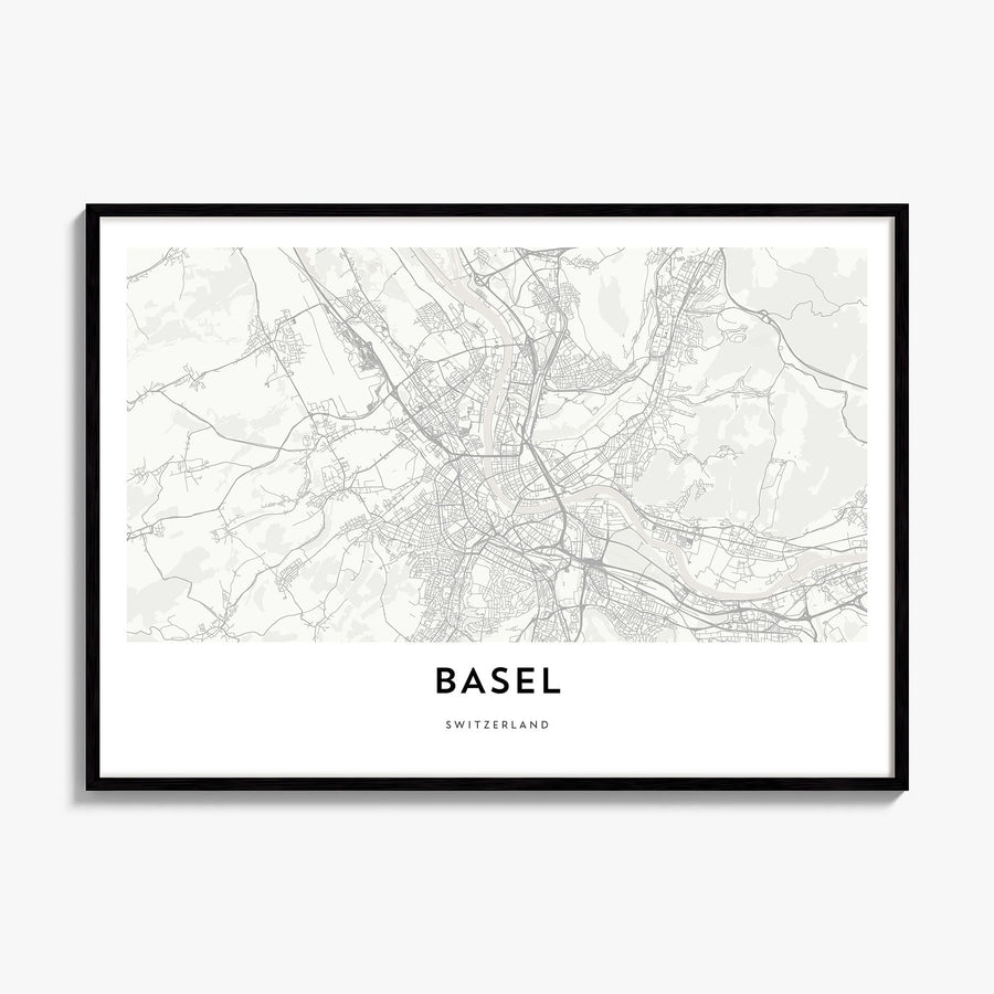 Basel Map Poster, framed poster mockup