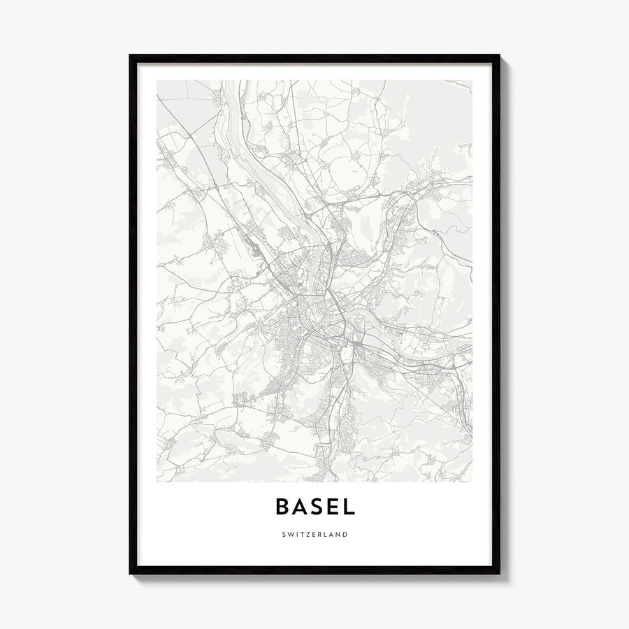 Basel Map Poster, framed poster mockup
