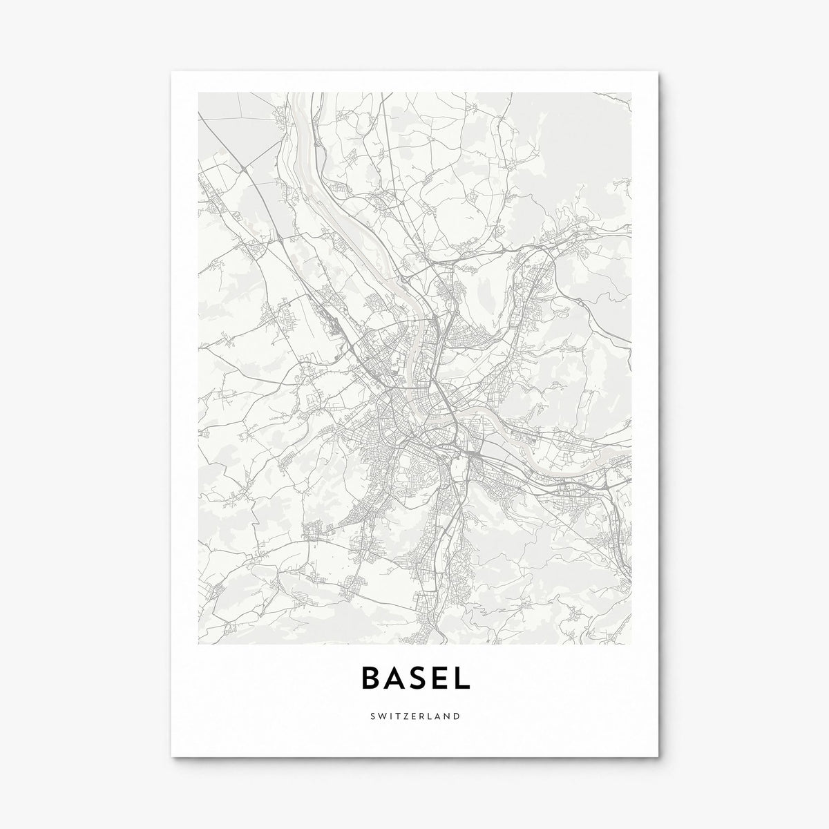 Basel Map Poster, print only (unframed)