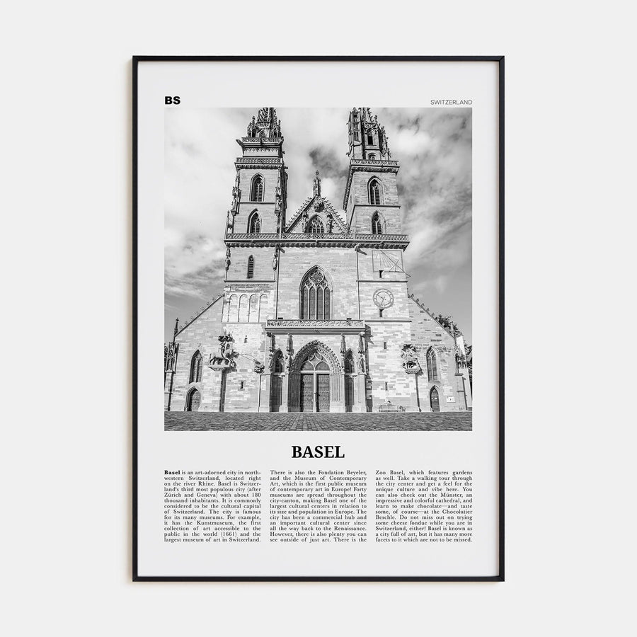 Basel No 2 Poster None / 8x12 in Nbourhood Travel B&W Poster