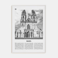 Basel No 2 Poster White Wood / 8x12 in Nbourhood Travel B&W Poster