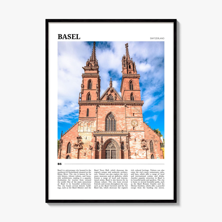 Basel Travel Poster, framed poster mockup