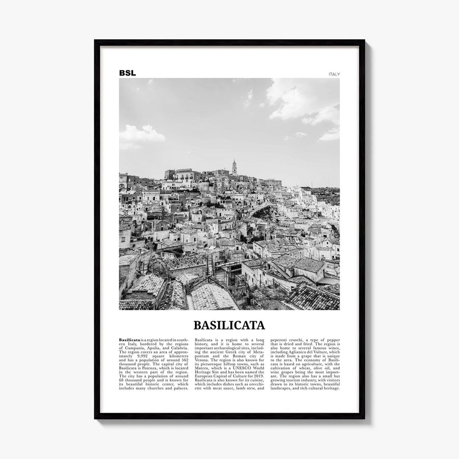 Basilicata Newspaper Poster, framed poster mockup