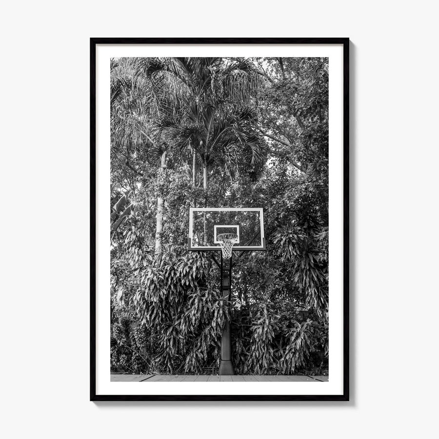 Basketball Court Photo No 2 Poster, framed poster mockup, white border