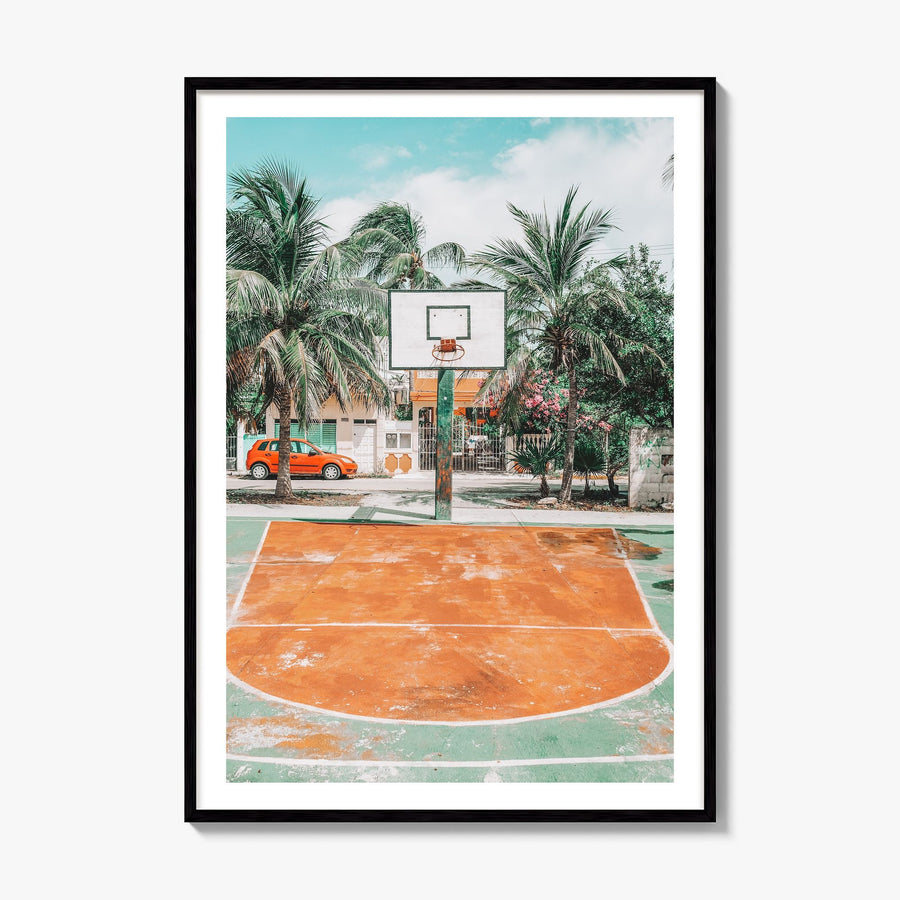 Basketball Court Photo No 3 Poster, framed poster mockup, white border