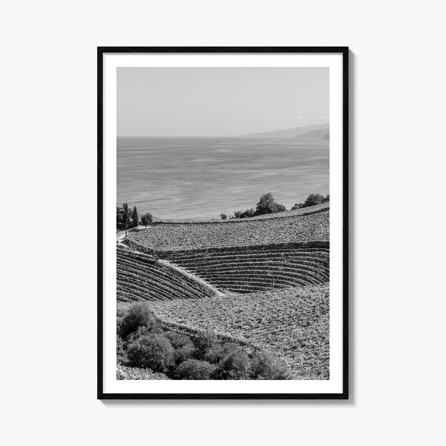 Basque Country black & white photo poster of Spain – vertical wall art, unframed print shown in interior mockup