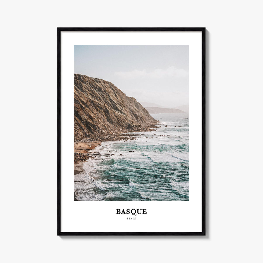 Basque Country no. 2 colorful classic poster of Spain – vertical wall art, unframed print shown in interior mockup