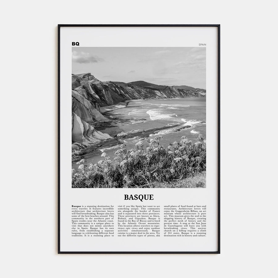 Basque Country Poster None / 8x12 in Nbourhood Travel B&W Poster