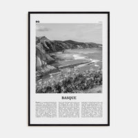 Basque Country Poster Black Wood / 8x12 in Nbourhood Travel B&W Poster