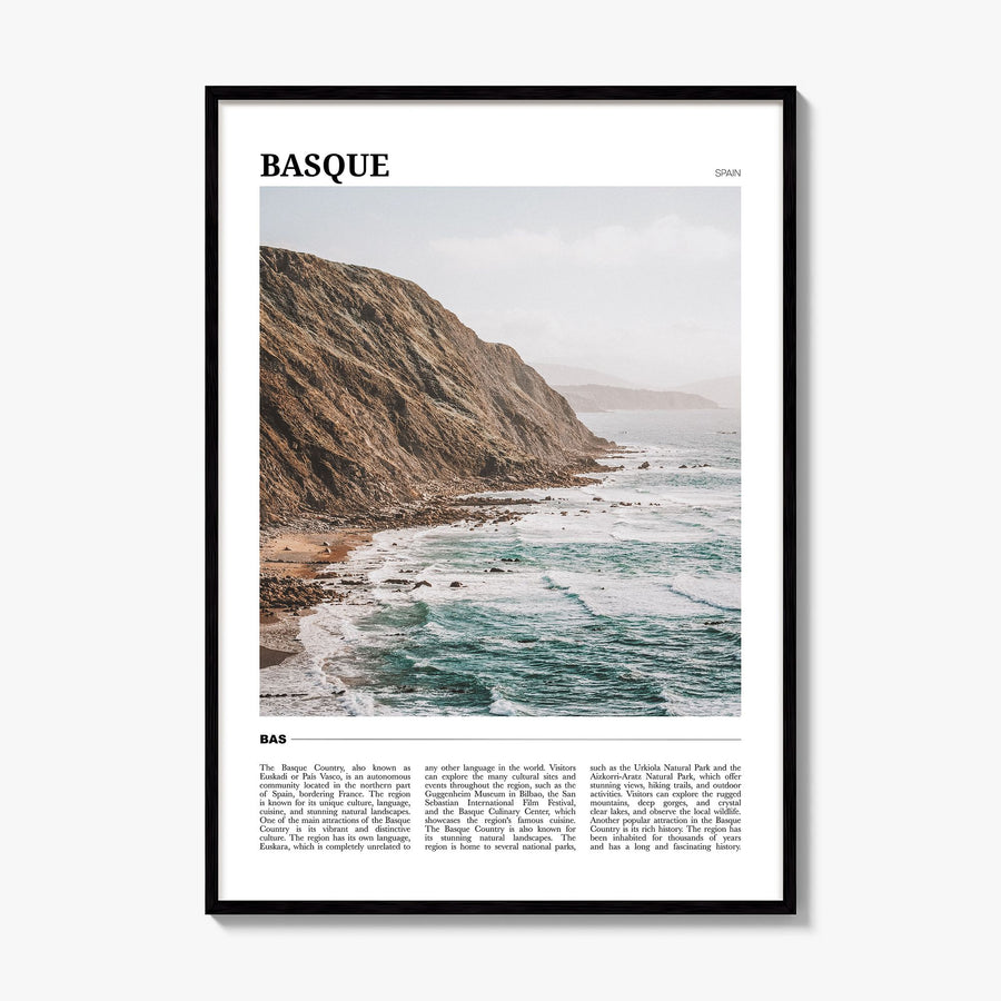 Basque Country Travel No 2 Poster, framed poster mockup