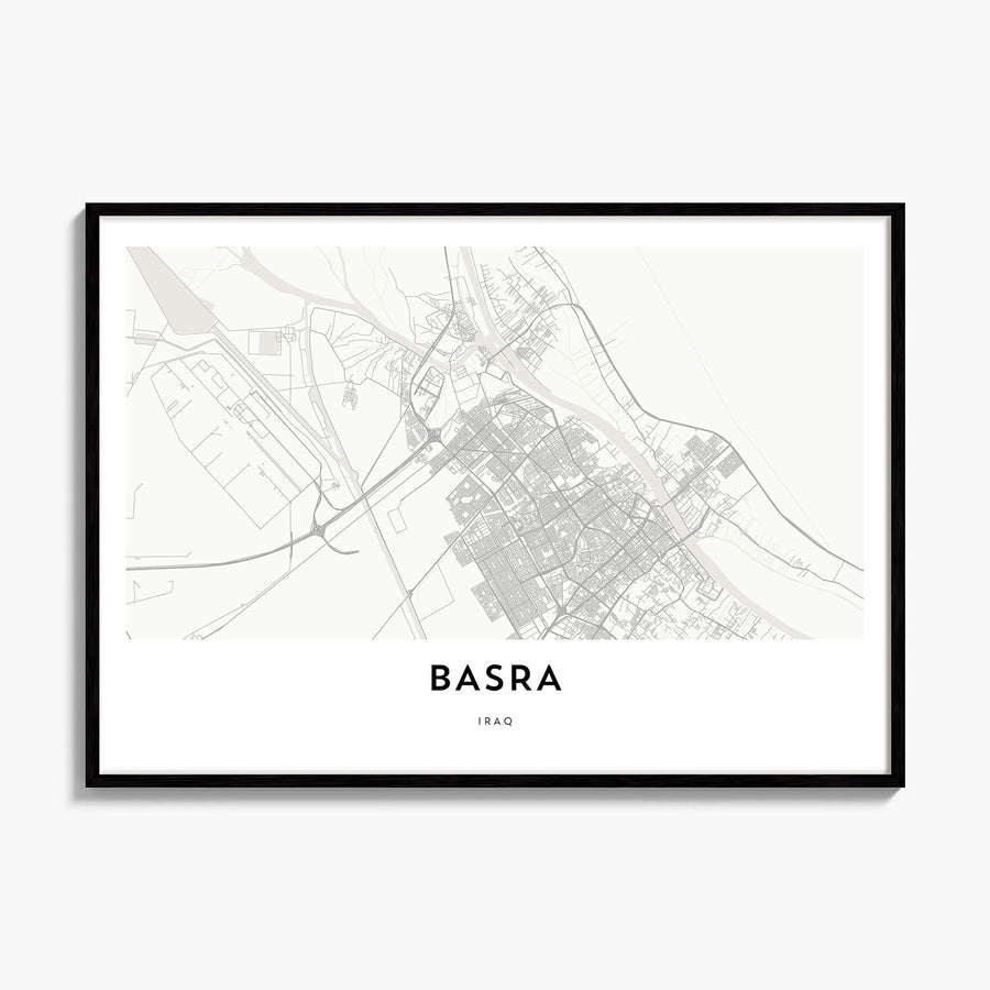 Basra Map Poster, framed poster mockup