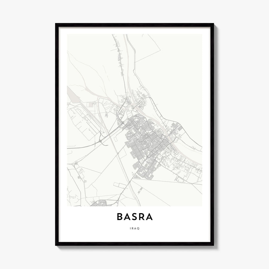Basra Map Poster, framed poster mockup