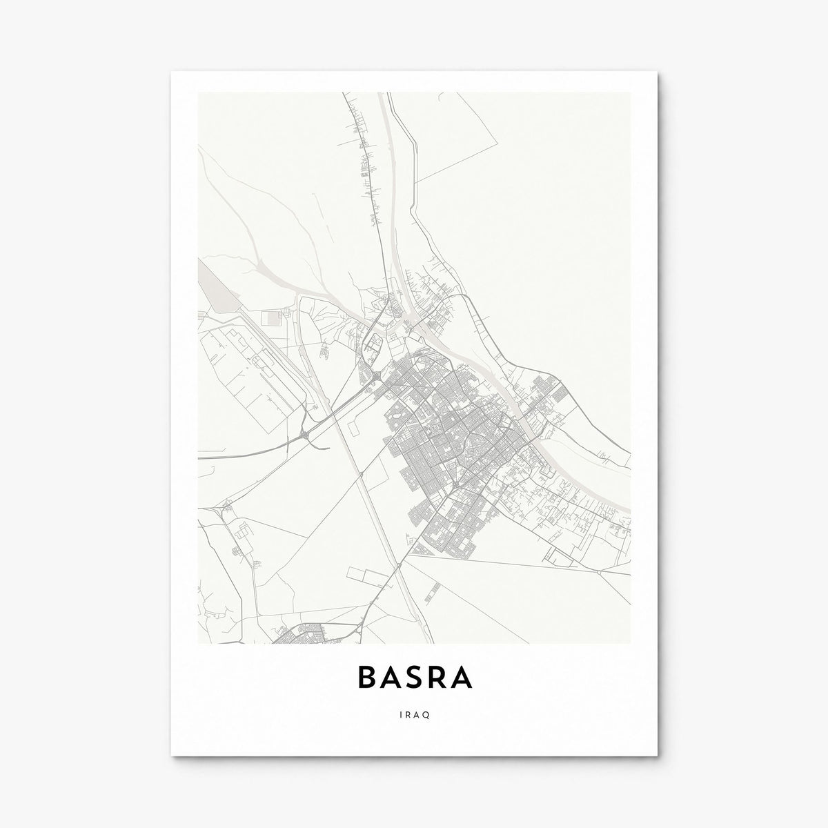 Basra Map Poster, print only (unframed)