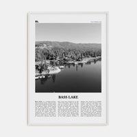 Bass Lake Poster White Wood / 8x12 in Nbourhood Travel B&W Poster