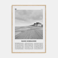 Basse-Normandie Poster Natural Wood / 8x12 in Nbourhood Travel B&W Poster