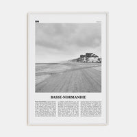 Basse-Normandie Poster White Wood / 8x12 in Nbourhood Travel B&W Poster