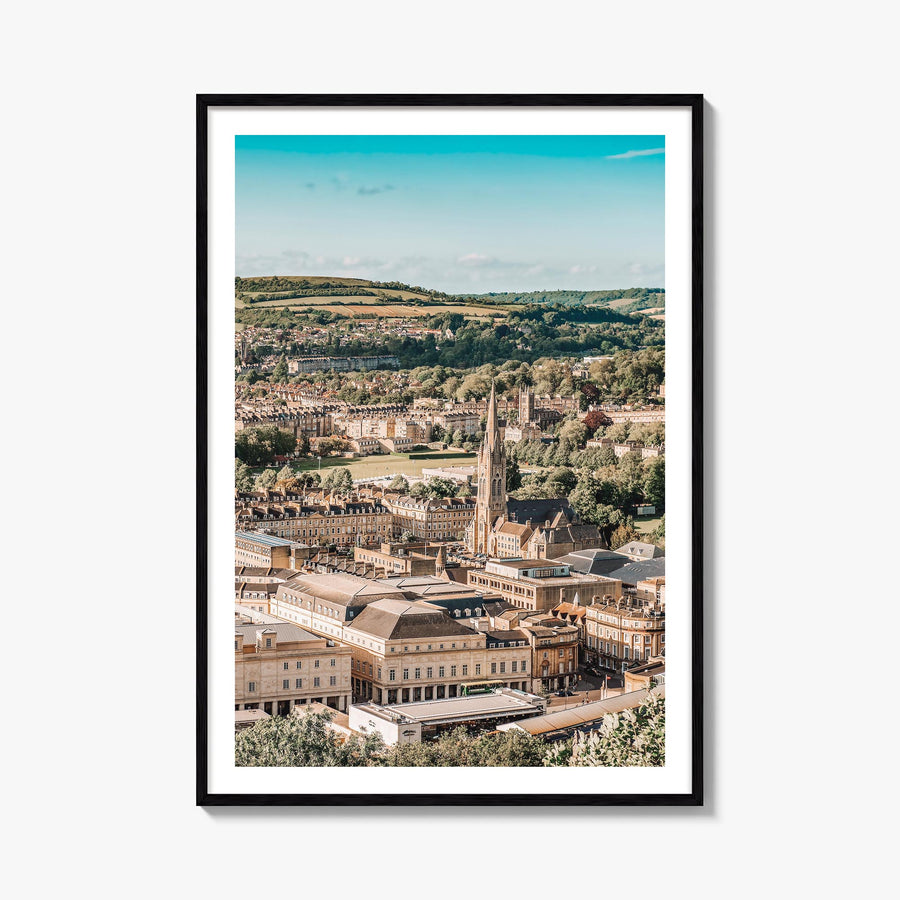 Bath colorful photo poster of England, UK – vertical wall art, unframed print shown in interior mockup