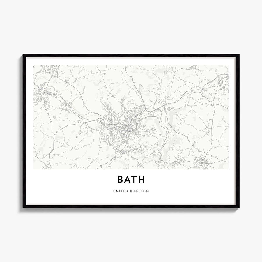 Bath Map Poster, framed poster mockup