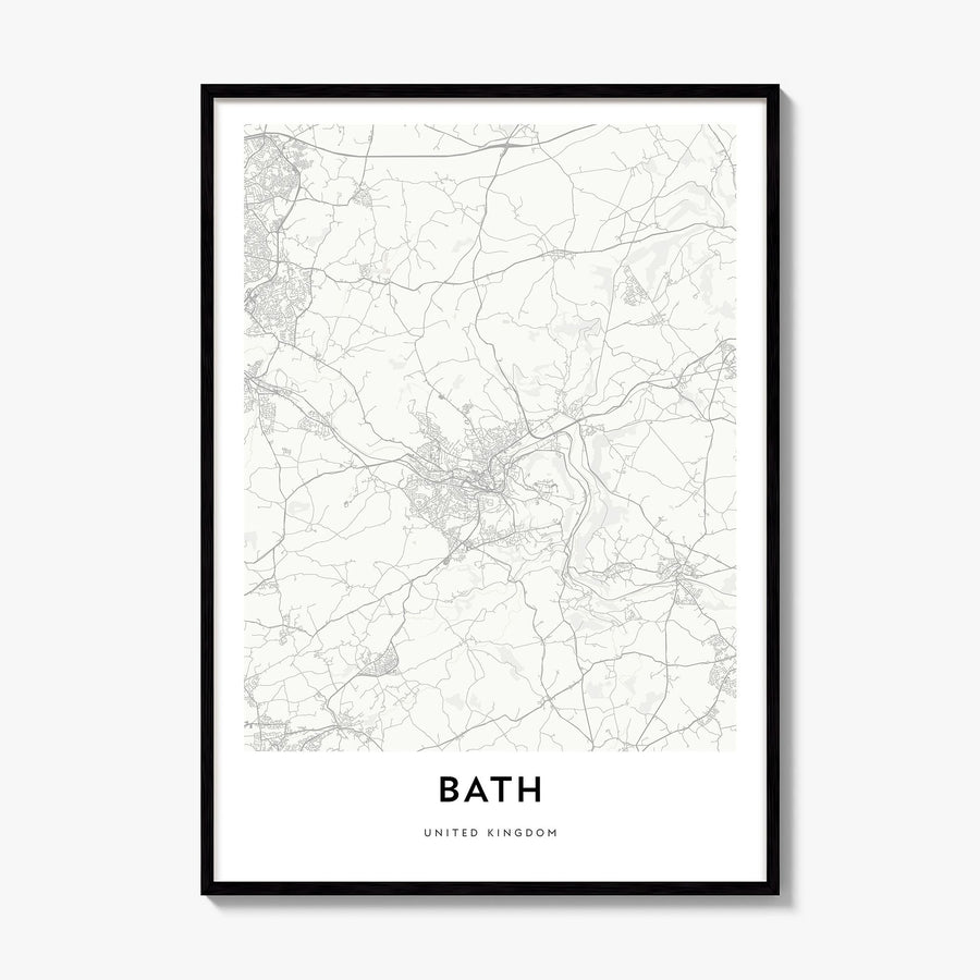 Bath Map Poster, framed poster mockup