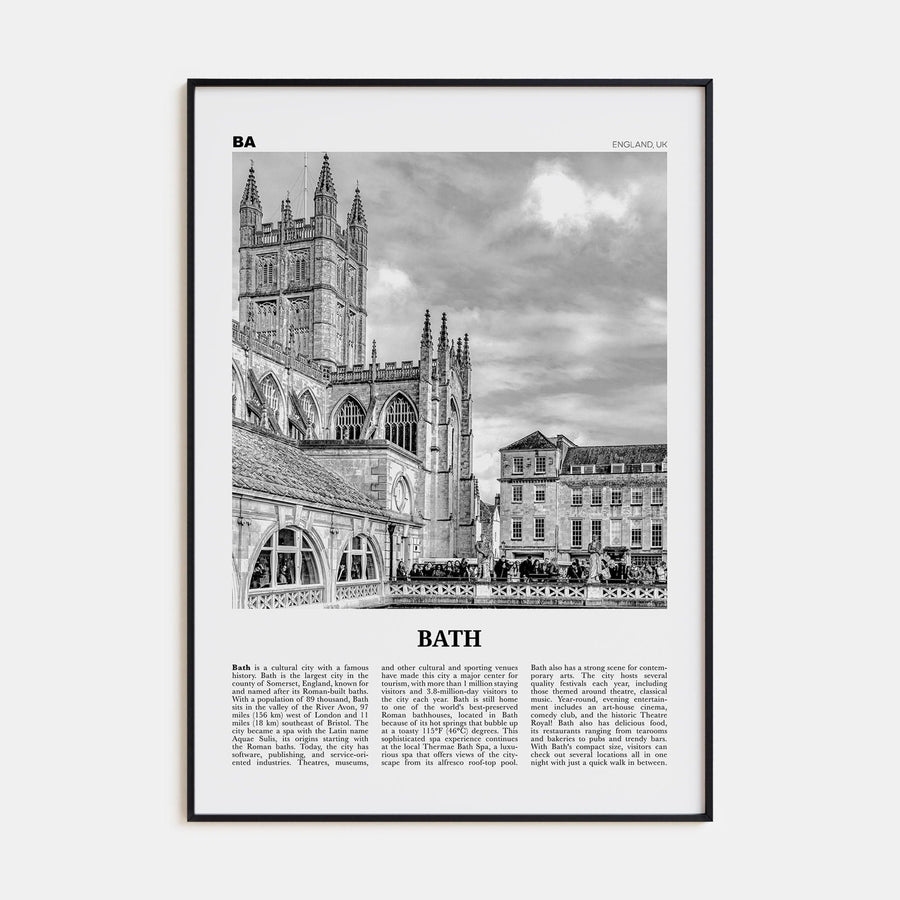 Bath Poster None / 8x12 in Nbourhood Travel B&W Poster