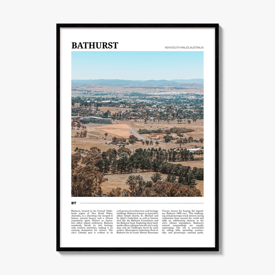 Bathurst Travel Poster, framed poster mockup