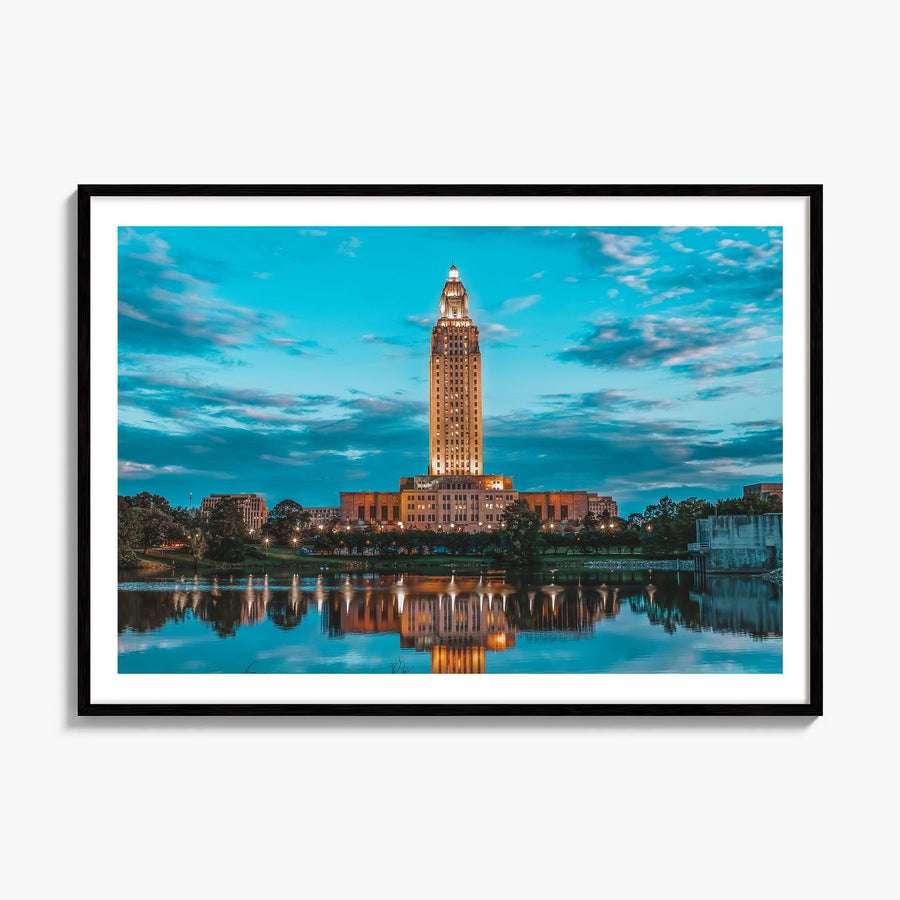 Baton Rouge Photo Poster, framed poster mockup, white border