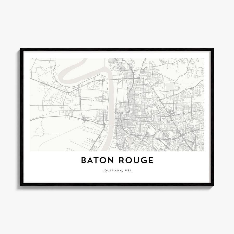 Baton Rouge Map Poster, framed poster mockup