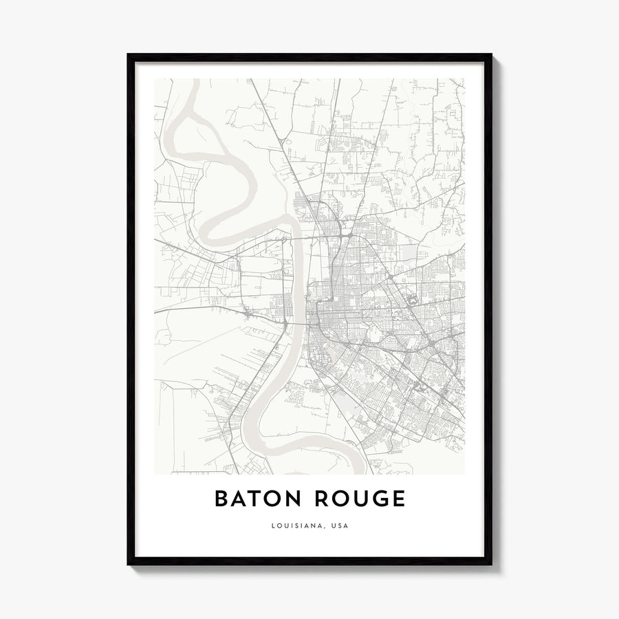 Baton Rouge Map Poster, framed poster mockup