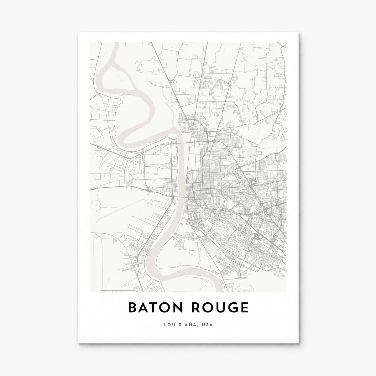 Baton Rouge Map Poster, print only (unframed)