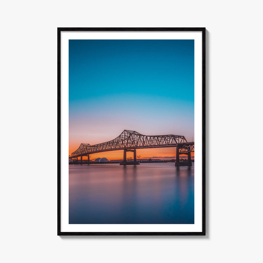 Baton Rouge no. 2 colorful photo poster of Louisiana, USA – vertical wall art, unframed print shown in interior mockup