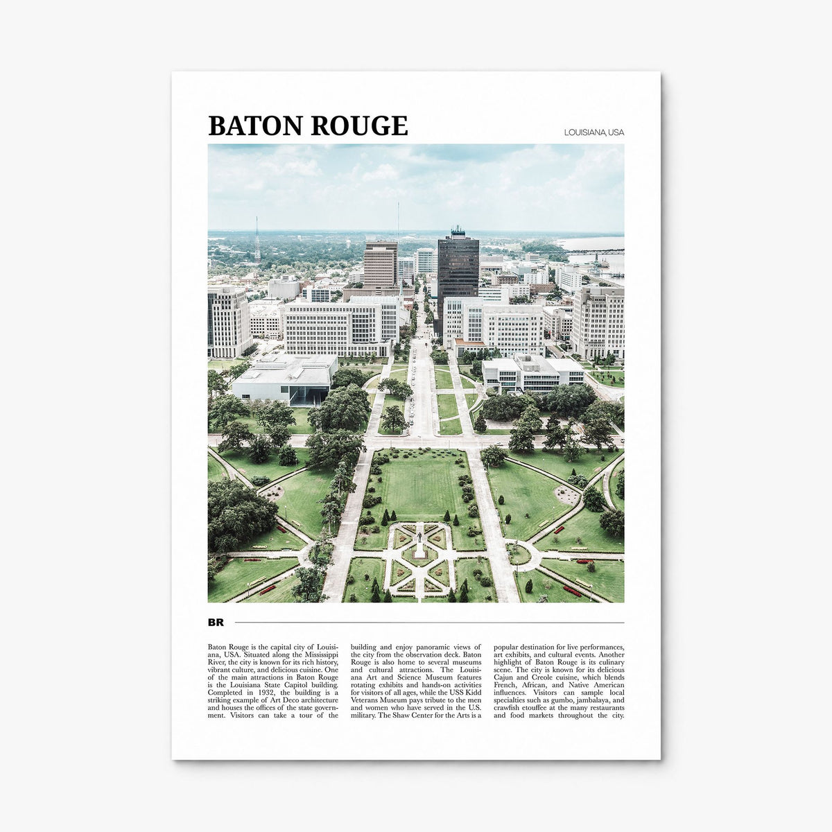 Baton Rouge Travel Poster, print only (unframed)
