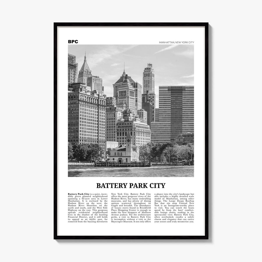Battery Park City Newspaper Poster, framed poster mockup