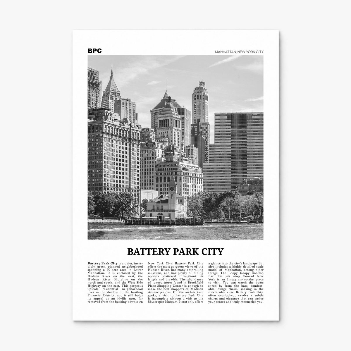 Battery Park City Newspaper Poster, print only (unframed)