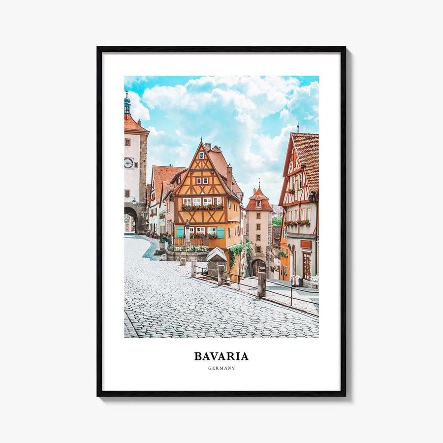 Bavaria colorful classic poster of Germany – vertical wall art, unframed print shown in interior mockup