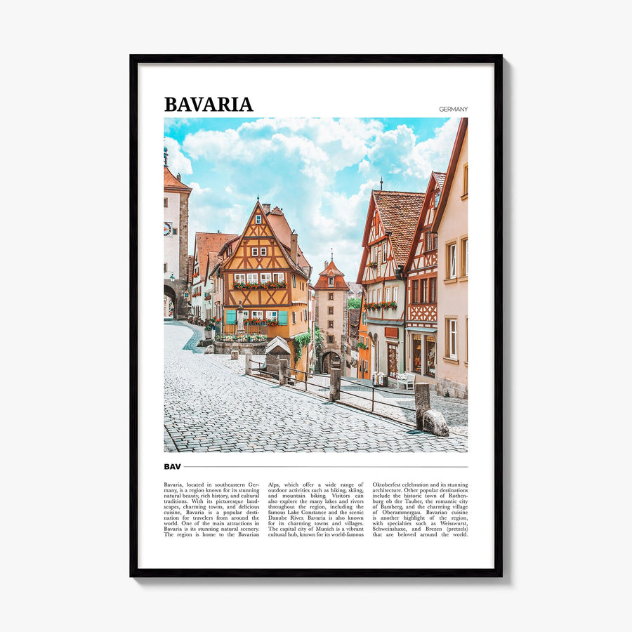 Bavaria Travel Poster, framed poster mockup