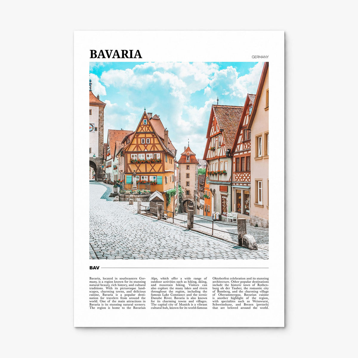 Bavaria Travel Poster, print only (unframed)
