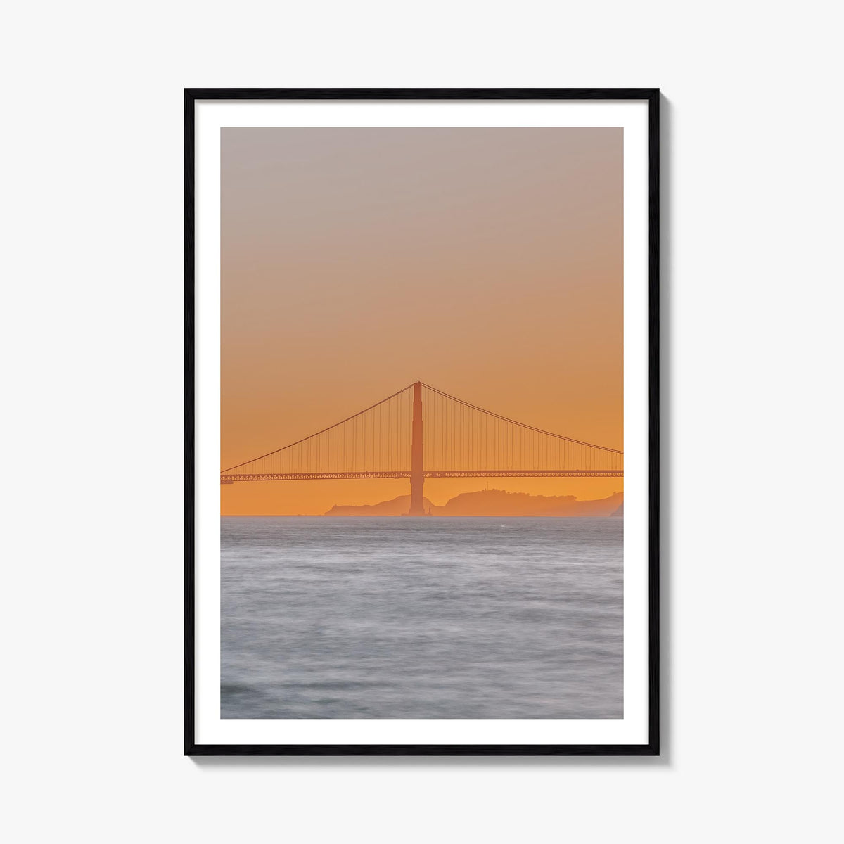 Bay Area no. 2 colorful photo poster of California, USA – vertical wall art, unframed print shown in interior mockup