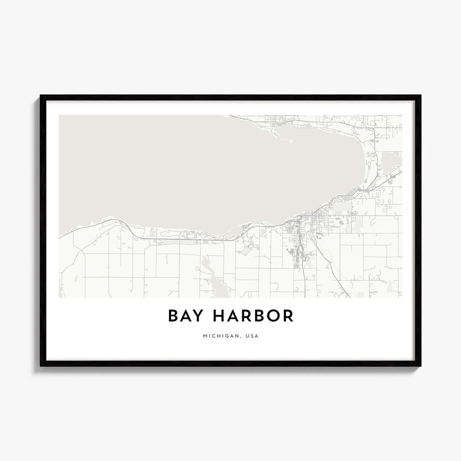 Bay Harbor Map Poster, framed poster mockup