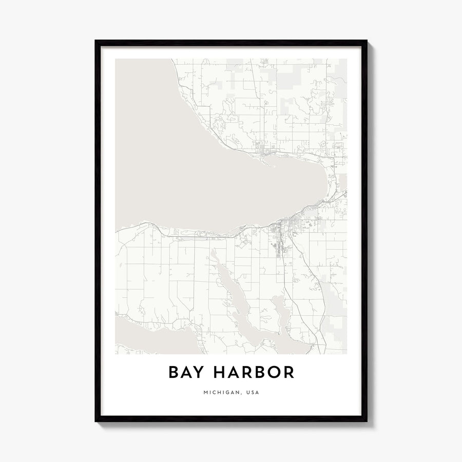 Bay Harbor Map Poster, framed poster mockup