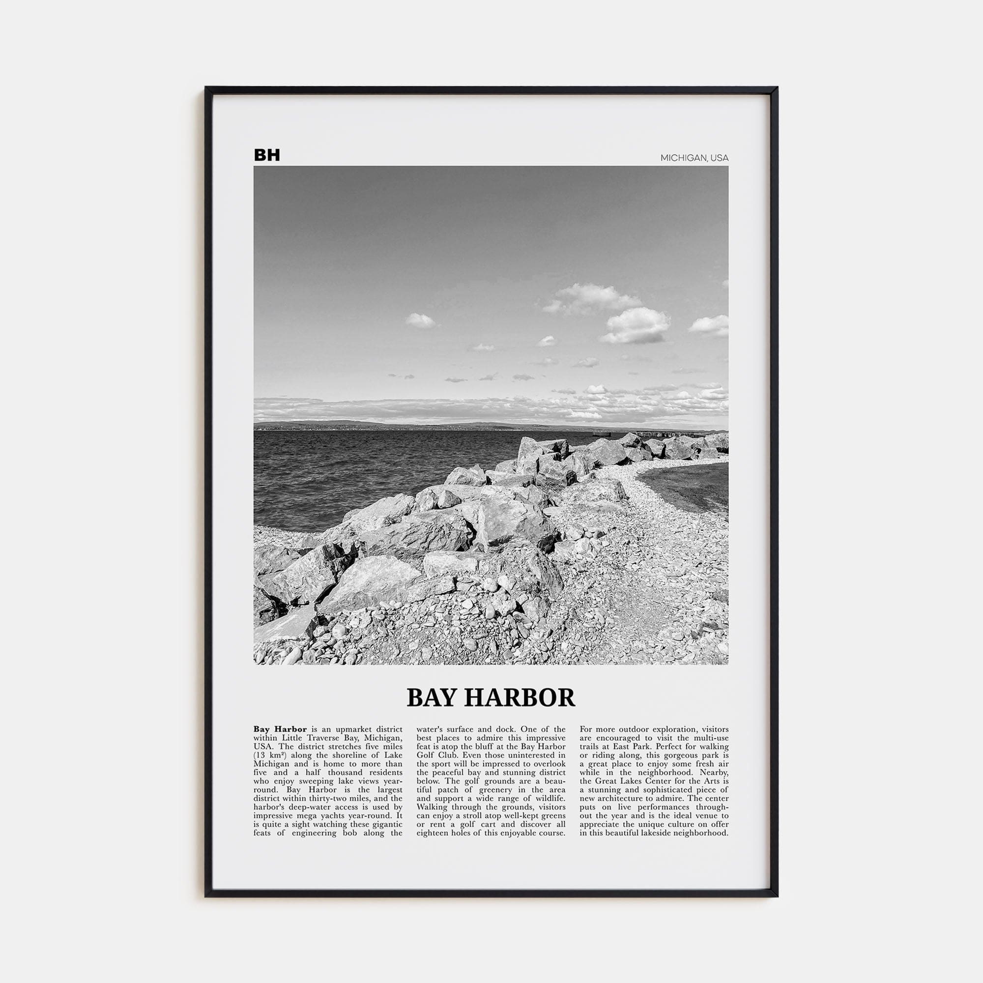 Bay Harbor Poster None / 8x12 in Nbourhood Travel B&W Poster