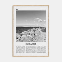 Bay Harbor Poster Natural Wood / 8x12 in Nbourhood Travel B&W Poster