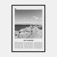 Bay Harbor Poster Black Wood / 8x12 in Nbourhood Travel B&W Poster